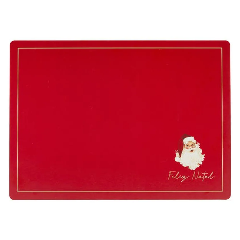Lugar Americano Feliz Natal Vermelho e Branco 45x33cm