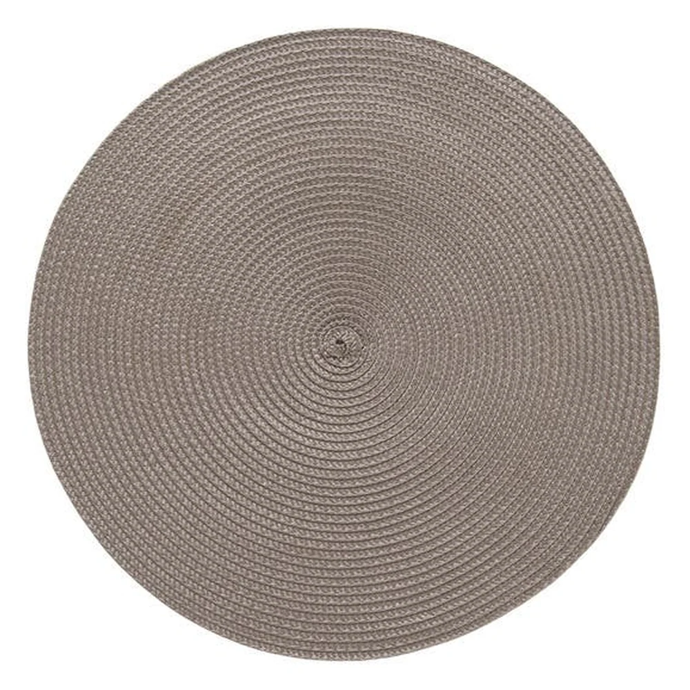 Jogo Americano Redondo Luna Plástico Taupe 38cm 1 Peça Copa & Cia